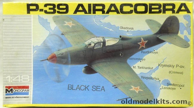 Monogram 1/48 P-39 Airacobra - USAAF 347th FG 67th FS 13 AF 'Hells Bells' Guadalcanal / Same Unit Another Aircraft / 54th FG 57th FS Alaska / USSR Lend-Lease, 5213 plastic model kit